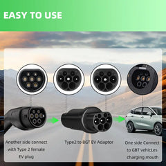 Adapter ładowarki typu 2 do GBT EV 16A / 32A Złącze do ładowania pojazdów elektrycznych