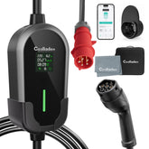 Coolladen 11kW Portable EV Charging Cable Type 2 (16A 3-Phase) with App Control – Scheduled Charging, Adjustable Current, Type B RCD, Wall Bracket & Carry Bag Included