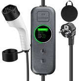 Coolladen 3.5kW Portable EV Charger | 16A Schuko to Type 2 mobile wallbox | Adjustable Current | Precision 1-12H Timed Charging & Delay