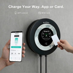 Coolladen Wallbox 11kW App Control & RFID, Type 2 to CEE 16A 3-Phase EV Charger, Advanced AC+DC Leakage Protection (RCD Type B)