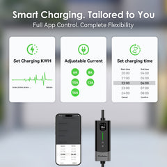 Coolladen Smart 11kW EV Charger APP & WIFI | 3-Phase 16A CEE Charging cable |Type B RCD Safety