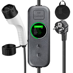 Coolladen 3.5kW Portable EV Charger | 16A Schuko to Type 2 mobile wallbox | Adjustable Current | Precision 1-12H Timed Charging & Delay