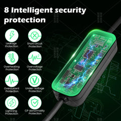 Coolladen 3.5kW Portable EV Charger | 16A Schuko to Type 2 mobile wallbox | Adjustable Current | Precision 1-12H Timed Charging & Delay