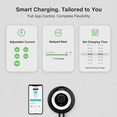 Coolladen Wallbox 11kW App Control & RFID, Type 2 to CEE 16A 3-Phase EV Charger, Advanced AC+DC Leakage Protection (RCD Type B)