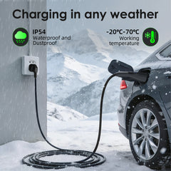 Coolladen 3.6kW bærbar EV-lader | 16A Schuko til Type 2 | Integrert éndelsdesign