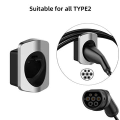 EV-laturiteline tyypin 2 laturille, joka on valmistettu kestävästä materiaalista Sähköauton seinäkiinnityspistoke Latauskaapelin pidike Järjestäjä kaikkiin sääolosuhteisiin Sähköajoneuvojen latausaseman tarvikkeet