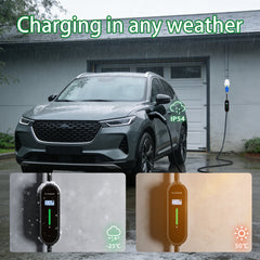Coolladen 7.4kW EV Charger | 32A CEE Plug to Type 2 mobile wallbox | Adjustable Current & 1-12H Timer