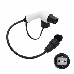 Adapterityyppi 2 Schuko Electric Car Charger Plug -liittimeen, 16 A, 0,5/4 m. Helppo lataus latausasemilla / seinälaatikoilla, 230 V laturien käyttö sähköpyörälle, sähköskootterille, moottoripyörälle, IP55