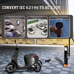 Adapter wtyczki typu 2 do gniazda Schuko 16A, 16A 1-fazowy adapter EV do zasilania ze stacji ładowania EV