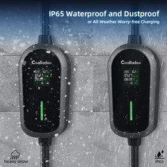 Coolladen 7.4KW przenośna ładowarka EV 1 fazowa 32A Typ 2 ładowarka do pojazdów elektrycznych, 8H harmonogram ładowania,4-poziomowa stacja ładowania z wtyczką CEE