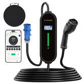 Coolladen 7.4kW EV Charger | 32A CEE Plug to Type 2 mobile wallbox | Adjustable Current & 1-12H Timer