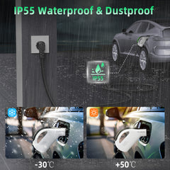 Przenośna ładowarka EV typu 2, kabel ładujący 3,5 kW 16 A, wtyczka CEE, inteligentne sterowanie aplikacją, regulowany prąd, wodoodporna, kabel 3 m/5 m/10 m – kompatybilna ze wszystkimi modelami EV Y / 3 / S/X, ID.4, ID.5, i4