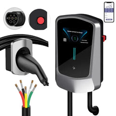 Coolladen EV 11kW Wallbox Charging Station Type 2 With Smart APP , 16A Home Charging Station,5m EV Heavy Current Fast Charging Cable