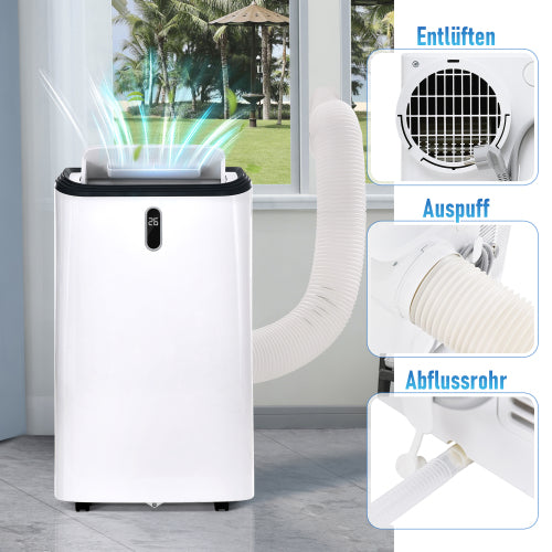 Mobile air conditioner 12000BTU with remote control, APP control (WiFi), 4-in-1 mobile air conditioner, dehumidifier, ventilation function, cooling, 24-hour timer, energy efficiency class A, up to 100 m³.