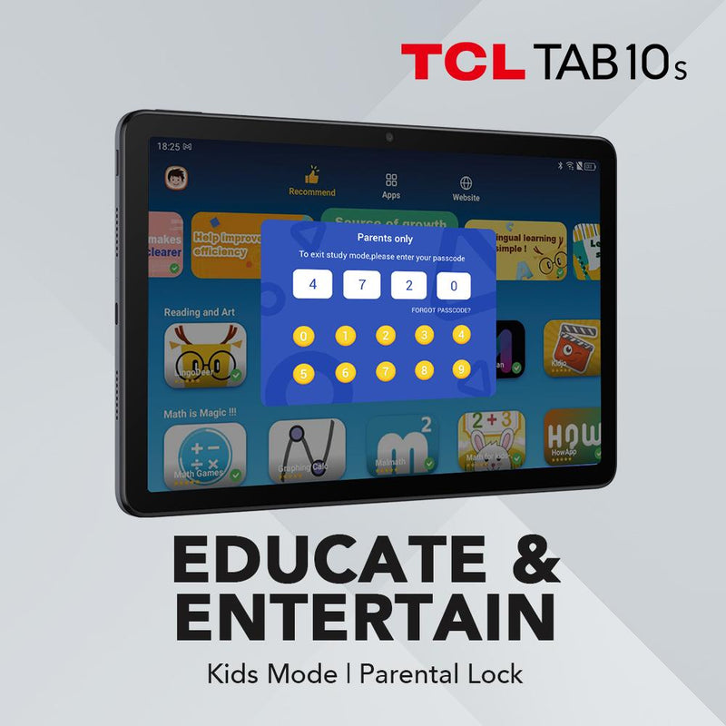 TCL TAB 10S Tablet 3GB+32GB Wi-Fi EU Version - 10.1" FHD IPS 8000mAh 8MP AF Camera Android 10 Support TF Card Office