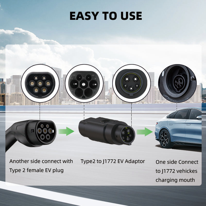 Type 2 To J1772 EV Charger Adaptor 16A / 32A Electric Vehicle Charging Connector