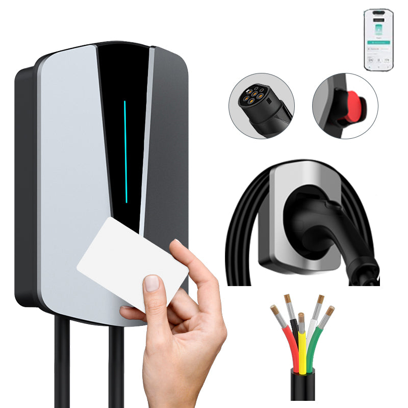 Coolladen 11KW 22KW EV Wallbox Charging Station Type 2 5M EV Heavy Current Fast Charging Cable With RFID Wifi