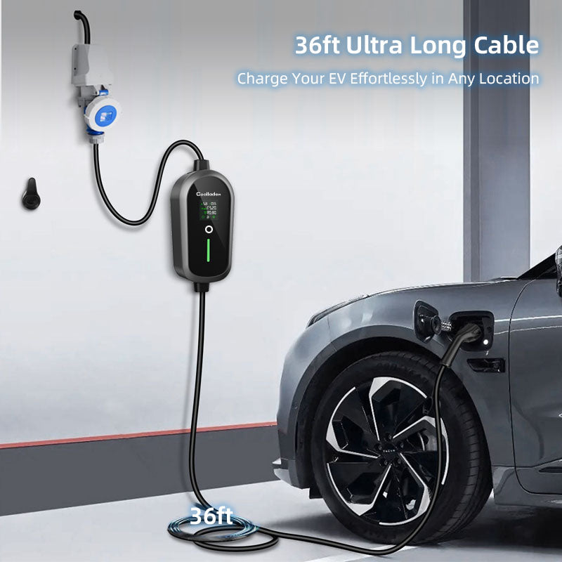Przenośna ładowarka EV Colladen 7KW 1 Phase 32A Typ 2 Elektryczna ładowarka do pojazdów, 8H Regulacja ładowania, 4 poziomy Regulowana stacja ładująca z wtyczką CEE