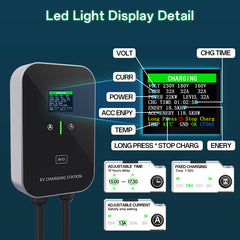 EV Charger Smart 11~22kW Home Charging Station, Wallbox 5m Charging Cable With Charger Holder, CEE 3-Phase Plug For All EVs And PHEVs