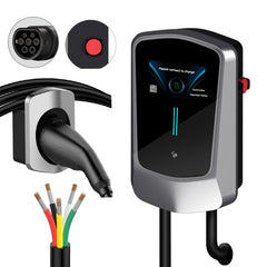 Coolladen EV charger Smart APP with 16A Type 2 11kW home charging station 400V CE & TÜV wallbox 5m charging cable with charger holder app control CEE 3-phase plug for all EVs and PHEVs