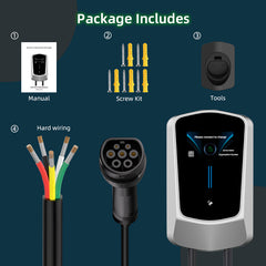 Coolladen EV charger Smart APP with 16A Type 2 11kW home charging station 400V CE & TÜV wallbox 5m charging cable with charger holder app control CEE 3-phase plug for all EVs and PHEVs