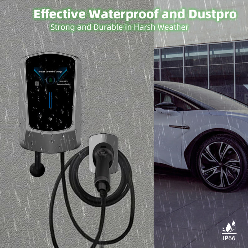 Coolladen EV charger Smart APP with 16A Type 2 11kW home charging station 400V CE & TÜV wallbox 5m charging cable with charger holder app control CEE 3-phase plug for all EVs and PHEVs