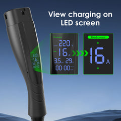 Coolladen 3.6kW bærbar EV-lader | 16A Schuko til Type 2 | Integrert éndelsdesign
