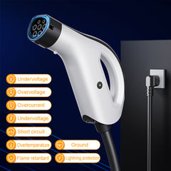 Kädessä pidettävä kannettava all-in-one-kone/latausasema 3,5 kW [|3/5/10m|6-16A] Latauskaapeli Schuko16A EV-laturi mallille Y/3, ID.3/4/5, MG4, EX30, e-up, e-tron, Zoe ja muille sähköautoille