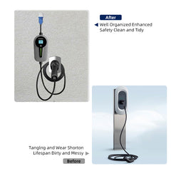 EV Charger Holder for Type 2 Charger Made of Robust Material Electric Car Wall Mount Plug Charging Cable Holder Organiser for All Weather Conditions Electric Vehicle Charging Station Accessories