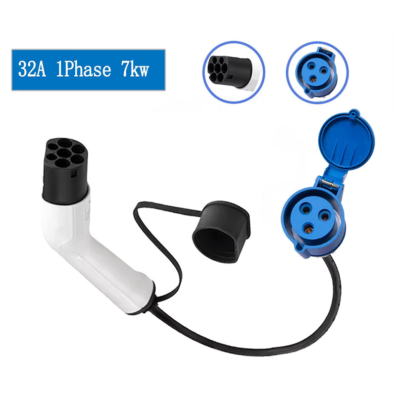 Wtyczka CEE 32A do typu 2, adapter CEE 32A do typu 2 (po stronie ładowania) do stacji ładowania pojazdów elektrycznych