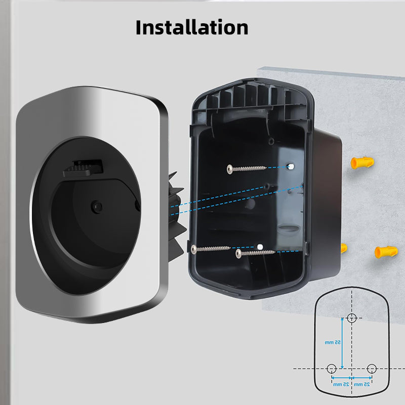 EV Charger Holder for Type 2 Charger Made of Robust Material Electric Car Wall Mount Plug Charging Cable Holder Organiser for All Weather Conditions Electric Vehicle Charging Station Accessories