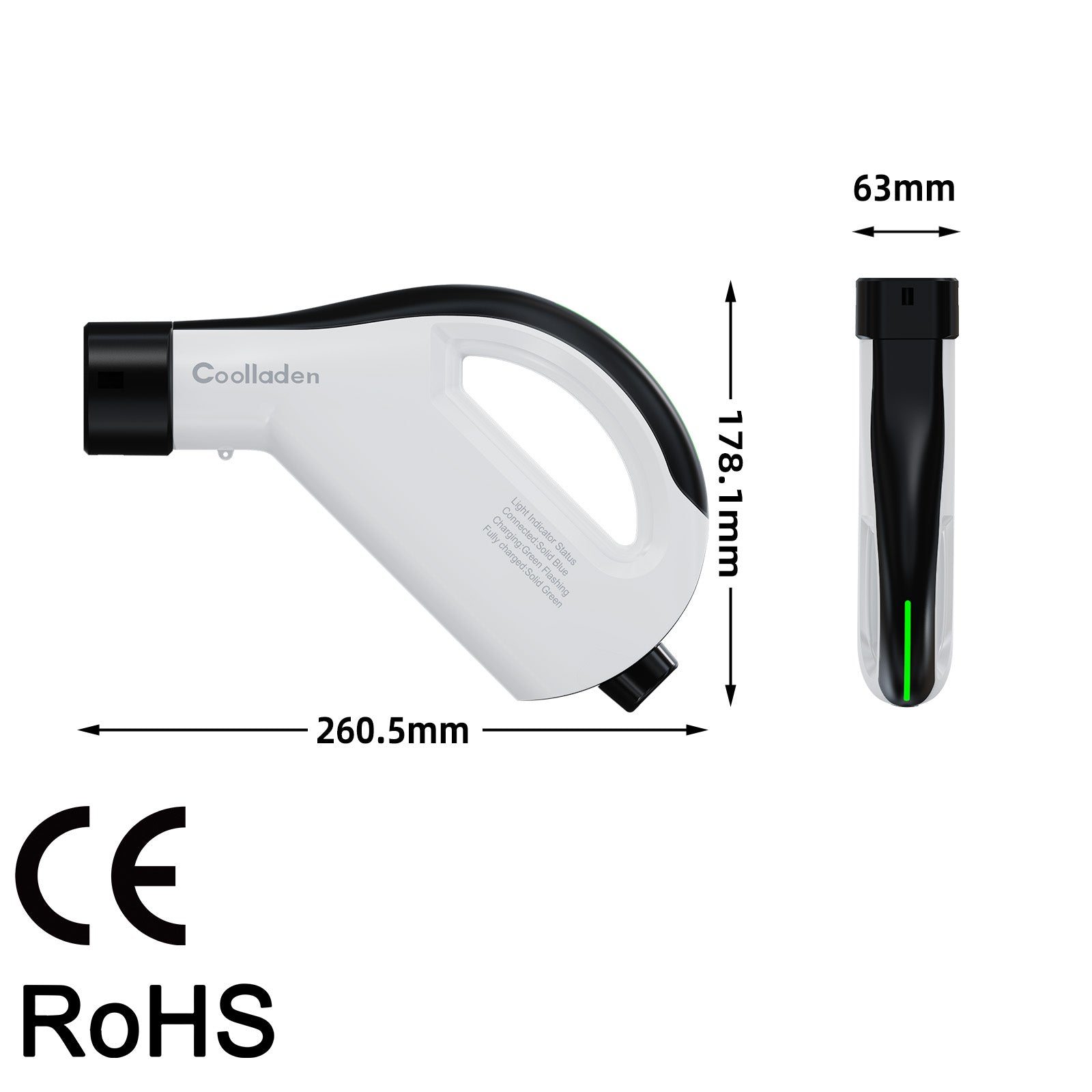 Portable EV Charger Type 2, 3.5kW 16A Charging Cable, CEE Plug, Smart APP Control, Adjustable Current, Waterproof, 3m/5m/10m Cord – Compatible with All EV Model Y / 3 / S/X, ID.4, ID.5, i4