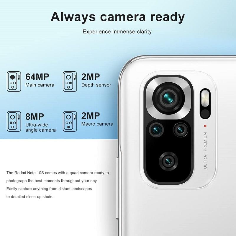 Redmi Nota 10S Smartphone 6GB + 128GB 5000mAh -EU Versão 64MP Quad Camera 6.43 polegadas Amoled Dotdisplay MediaTek Helio G95 - NFC