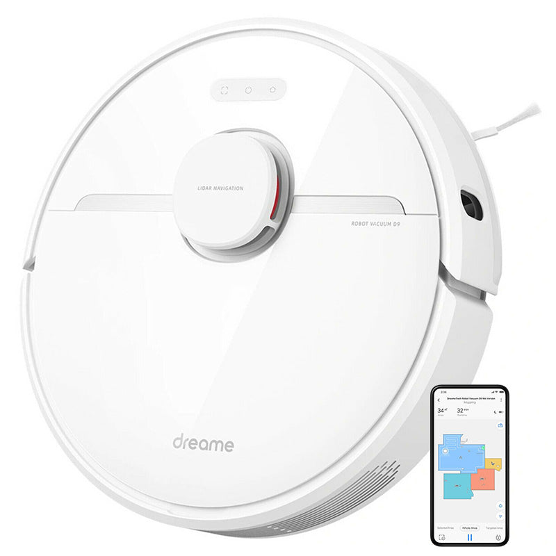 【Used/Second-hand】Dreame D9 Robot Vacuum Cleaner-EU Version with Wiping function, Lidar Navigation, 3000Pa Strong Suction power, 150 Minutes runtime