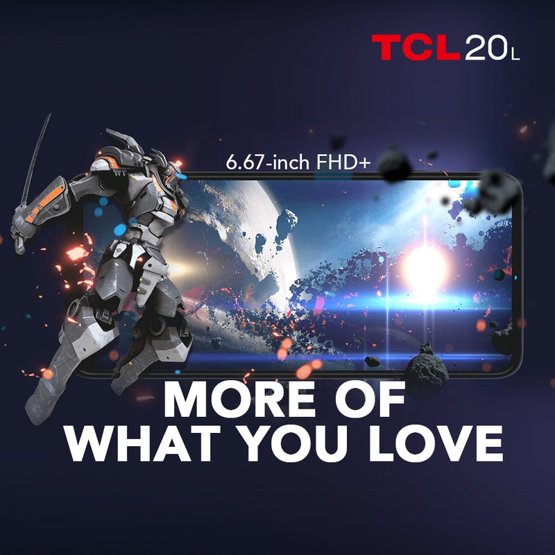 TCL 20L 4GB + 128 Go Smartphone Smartphone 6.67 "FHD + Affichage 48MP AI Quad Caméra 18W Charge rapide 5000MAH NFC- Version UE
