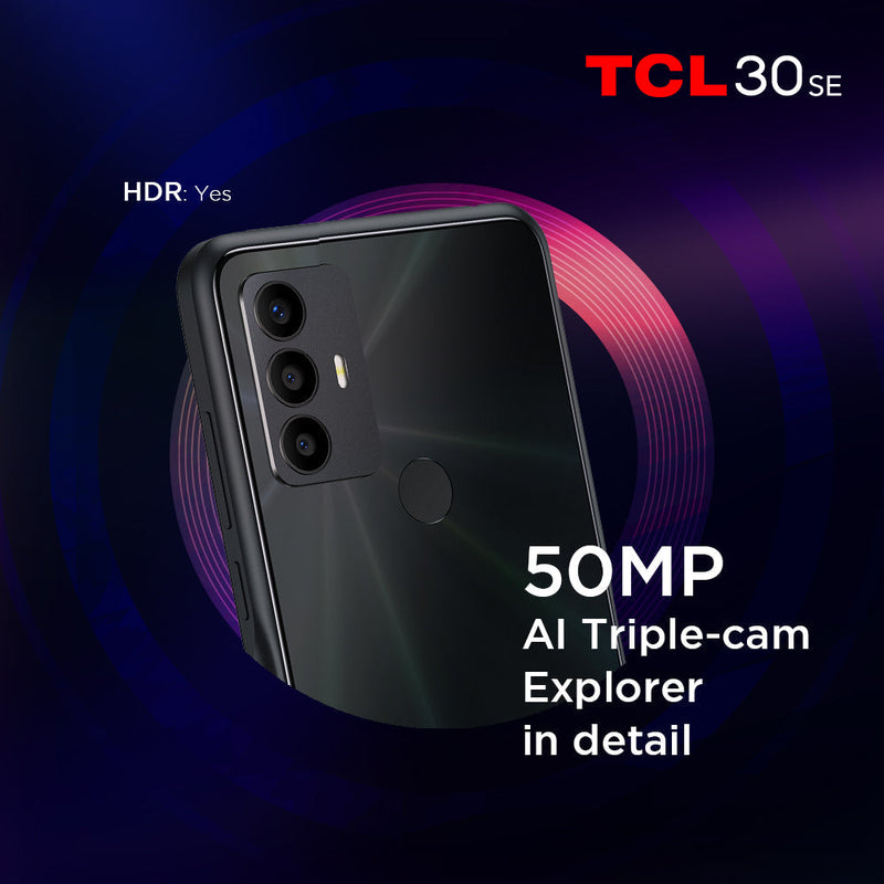 TCL 30 SE Smartphone 4 + 128 GB 50MP AI Triple Camera NFC 5000Mah Batteria 6.52 'HD + NXTVision -EU Versione
