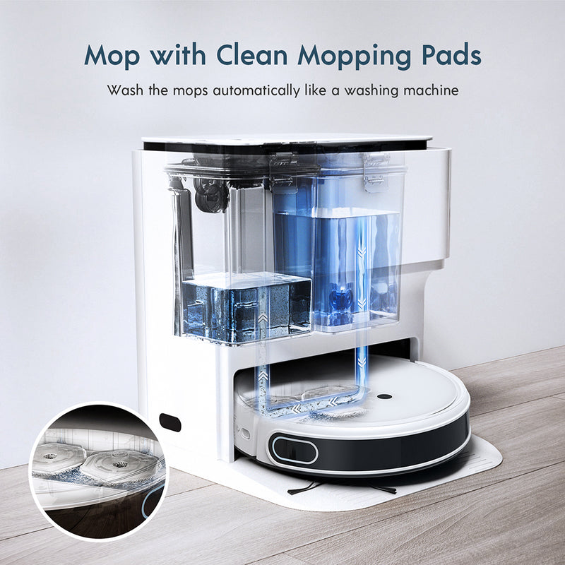 New yeedi Mop Station Vacuum Cleaner Robot EU Version - Floor cleaning self-cleaning built-in mop carpet detection 2500Pa Voice control