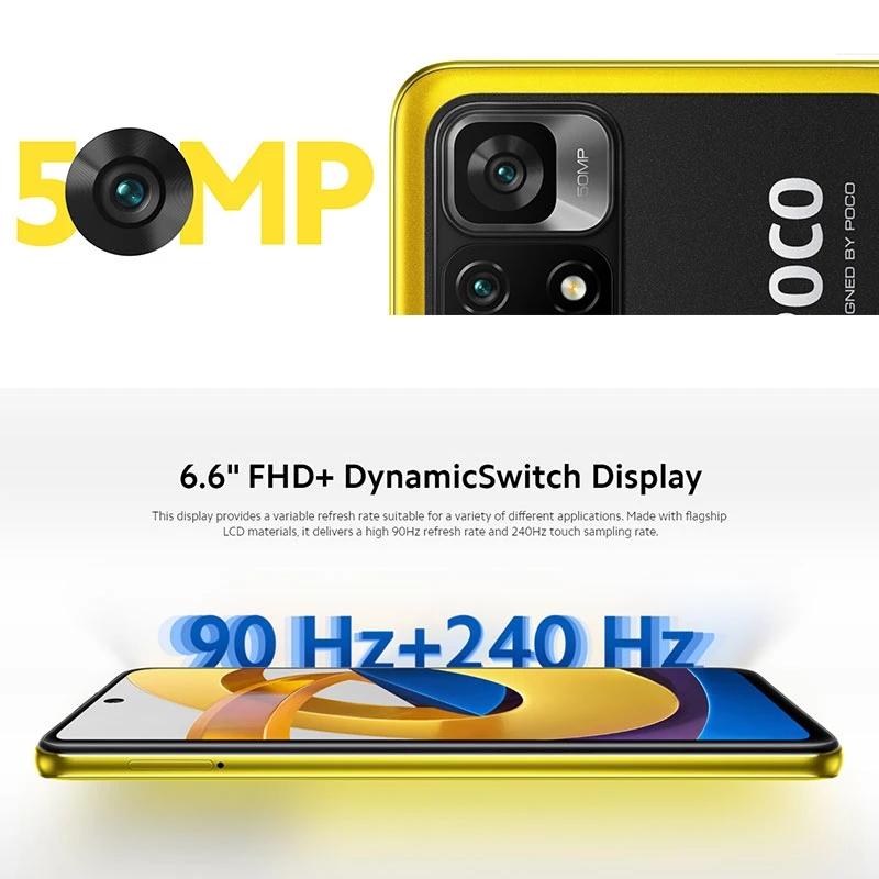 Xiaomi POCO M4 Pro 5G NFC 4GB+64GB 5G Smartphone 6,6" 90Hz FHD+Dot Display 33W Pro 50MP Camera 5000mAh -EU Version