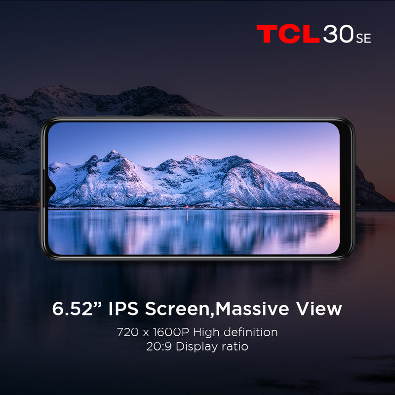 TCL 30 SE Smartphone 4 + 64 Go 6.52 pouces IPS écran LCD triple caméra arrière OCTA-CORE CPU, batterie de 5000 mAh Version de l'UE