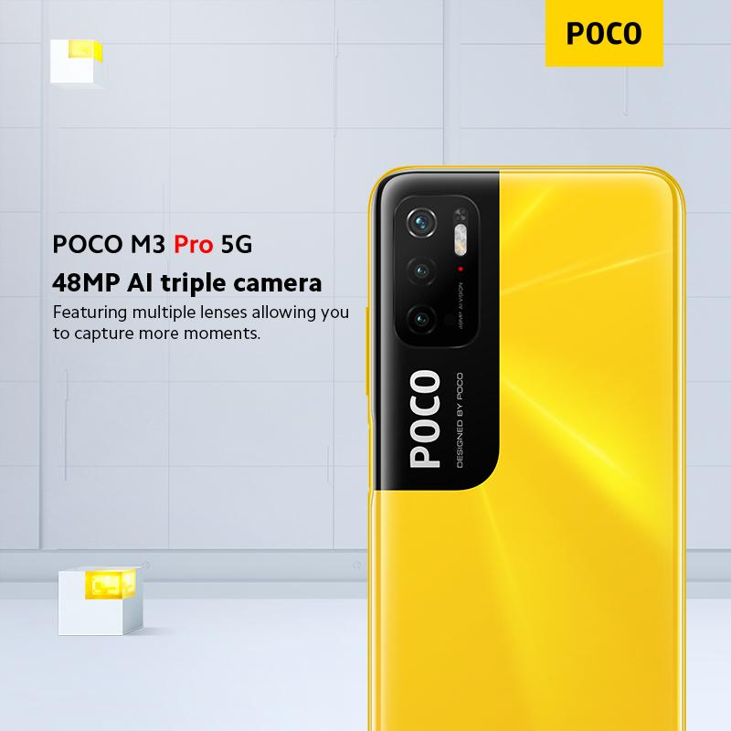 POCO M3 Pro Smartphone Dual 5G - 4 GB RAM 64GB ROM - EU versione MEDIATEK Dimità 700, 6.5 pollici 90 Hz FHD + DOT Schermo schermo, batteria 5000 mAh (tipo), 48 mp AI triplo camera